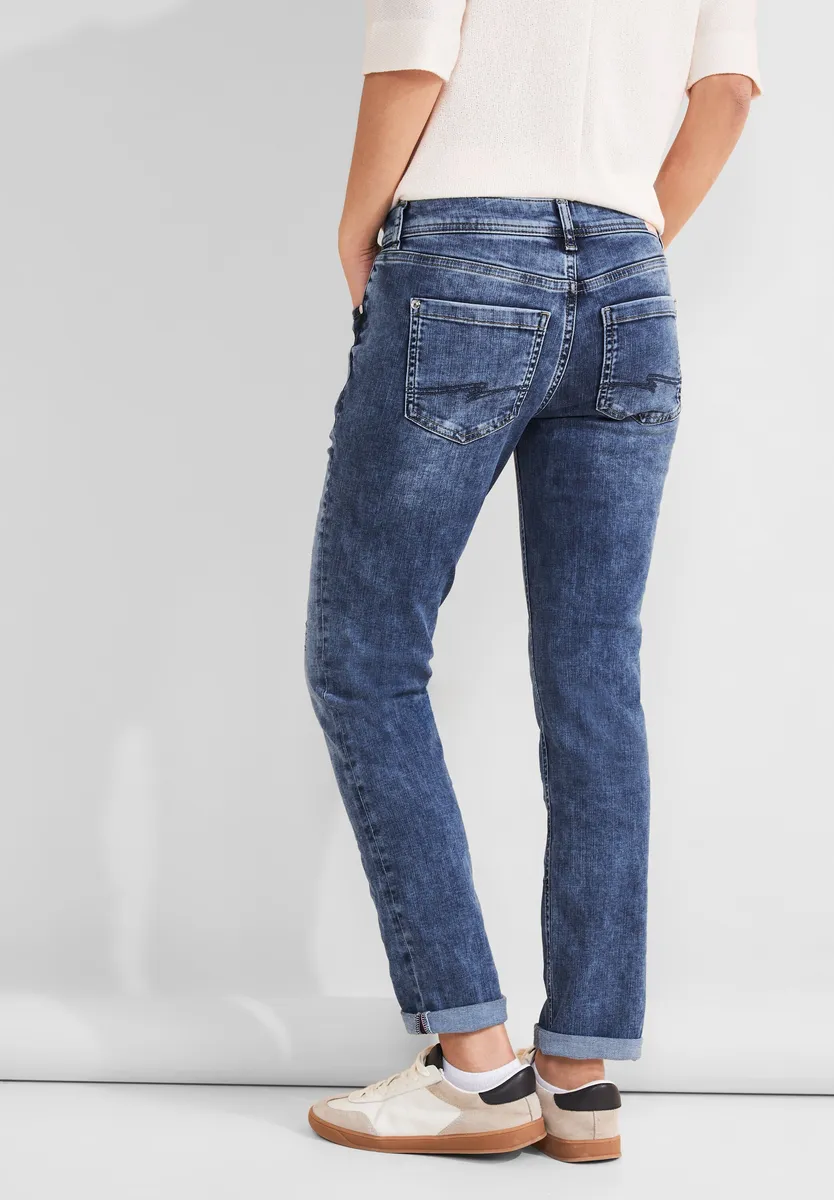

STREET ONE Прямые джинсы с планкой на пуговицах, цвет Heavy Indigo Wash