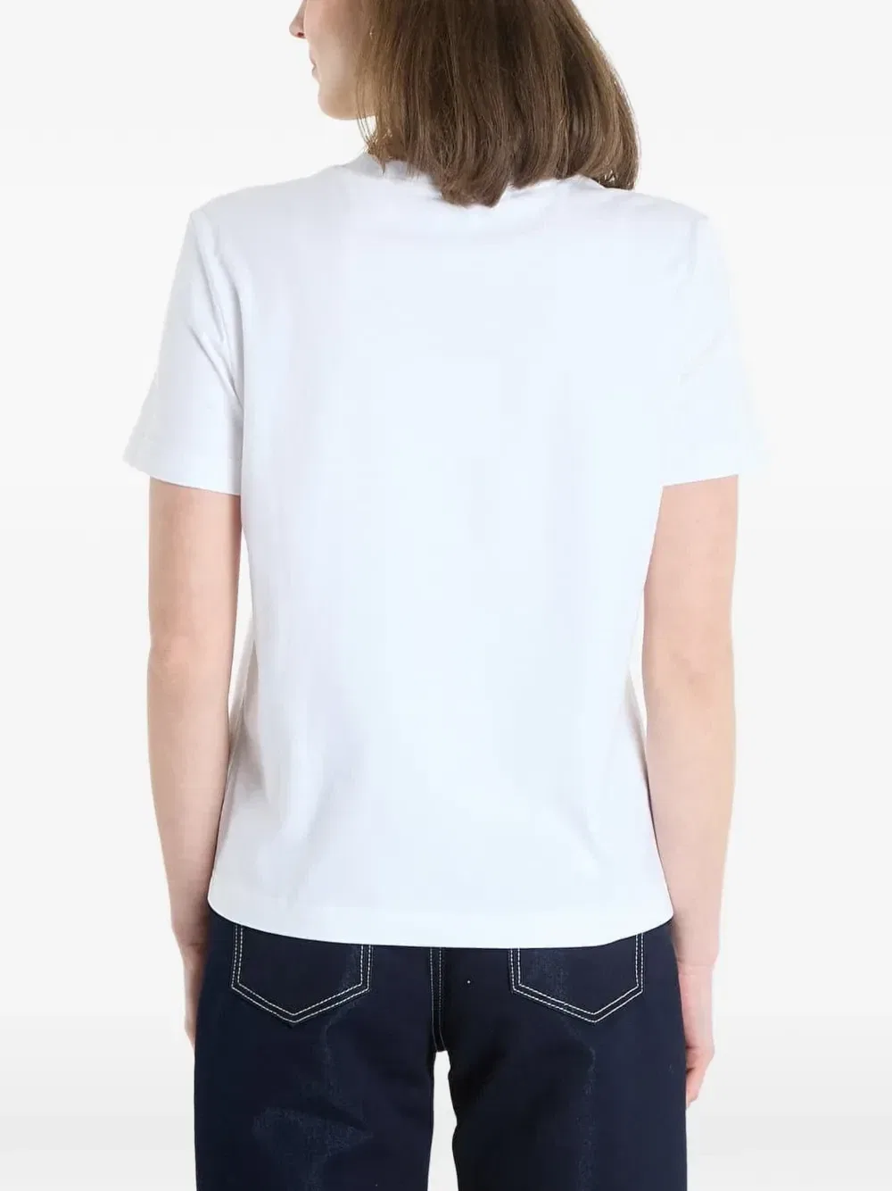 Классическая хлопковая футболка с логотипом Calvin Klein, белый — фото 3