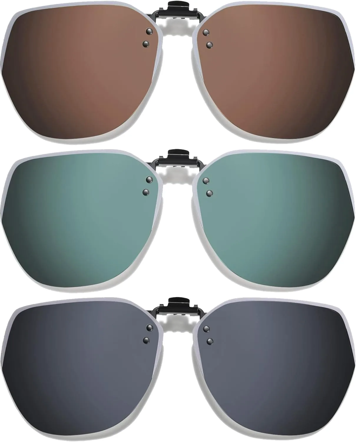 

Солнцезащитные очки Frienda 3 пары, поляризованные, без оправы, с антибликовым покрытием, откидные, для женщин и мужчин, Black Gray, Brown, Blackish Green