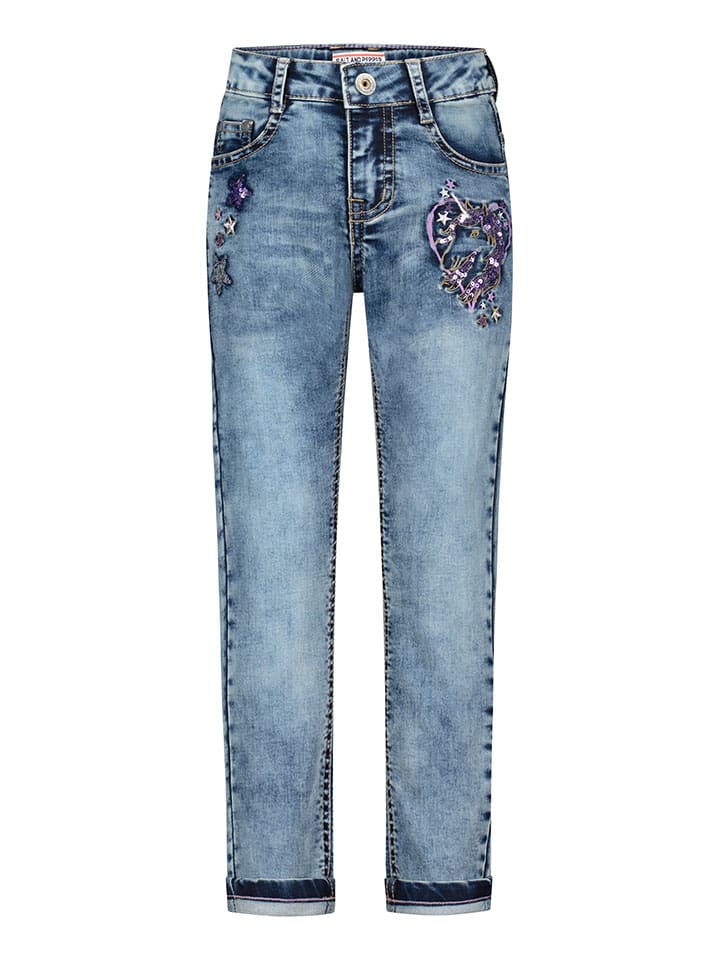 

Джинсы "Единорог" - Regulat fit - синего цвета Salt and Pepper