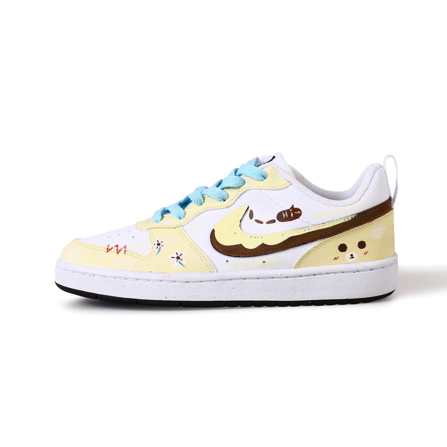 

Nike Court Borough Cream Bear устойчивые к истиранию лоу-топ детские скейтбординг кроссовки ecru для подростков