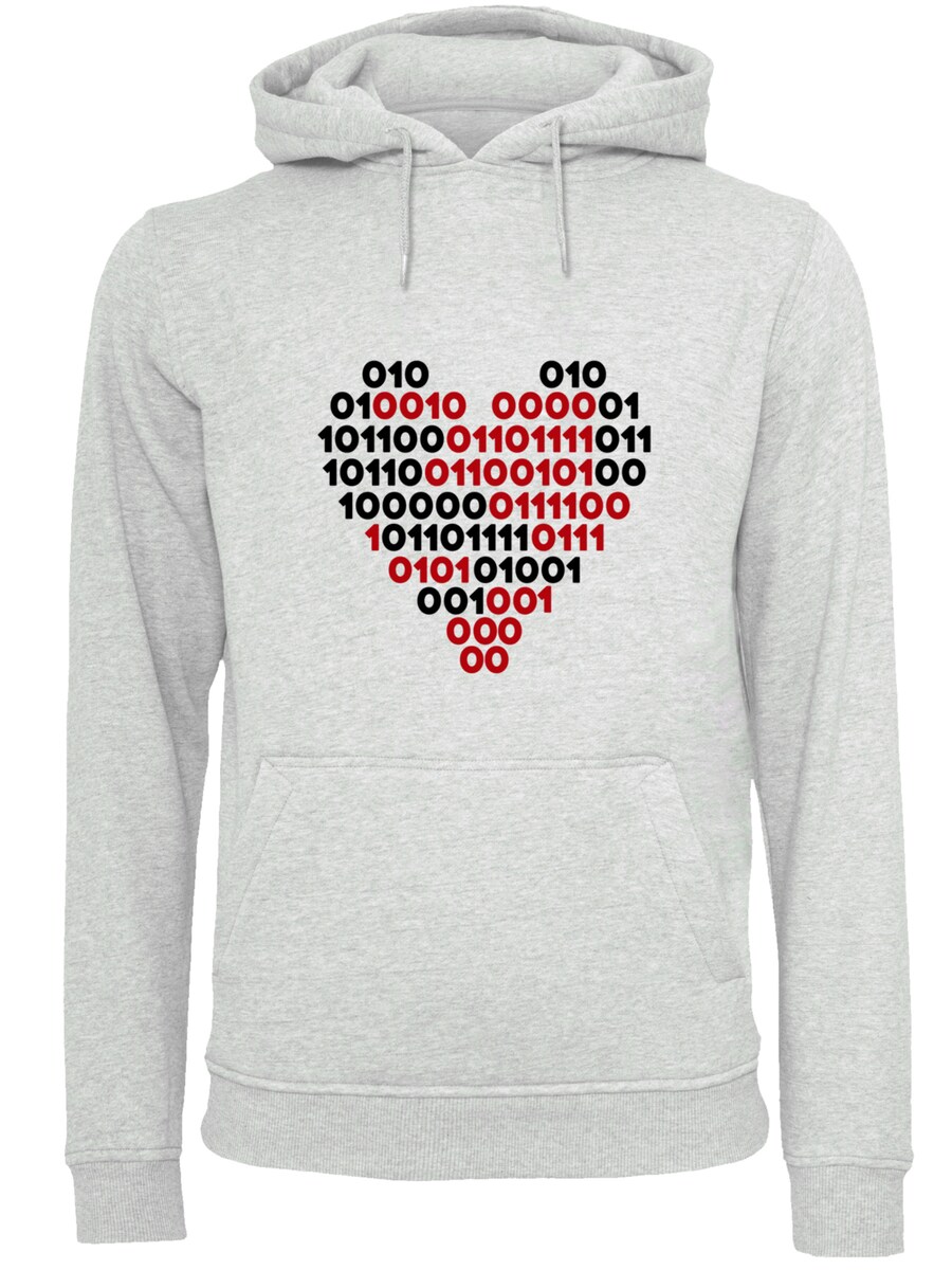 

Толстовка F4NT4STIC I Love You 01001001 Binary Code Herz Valentinstag, Light grey