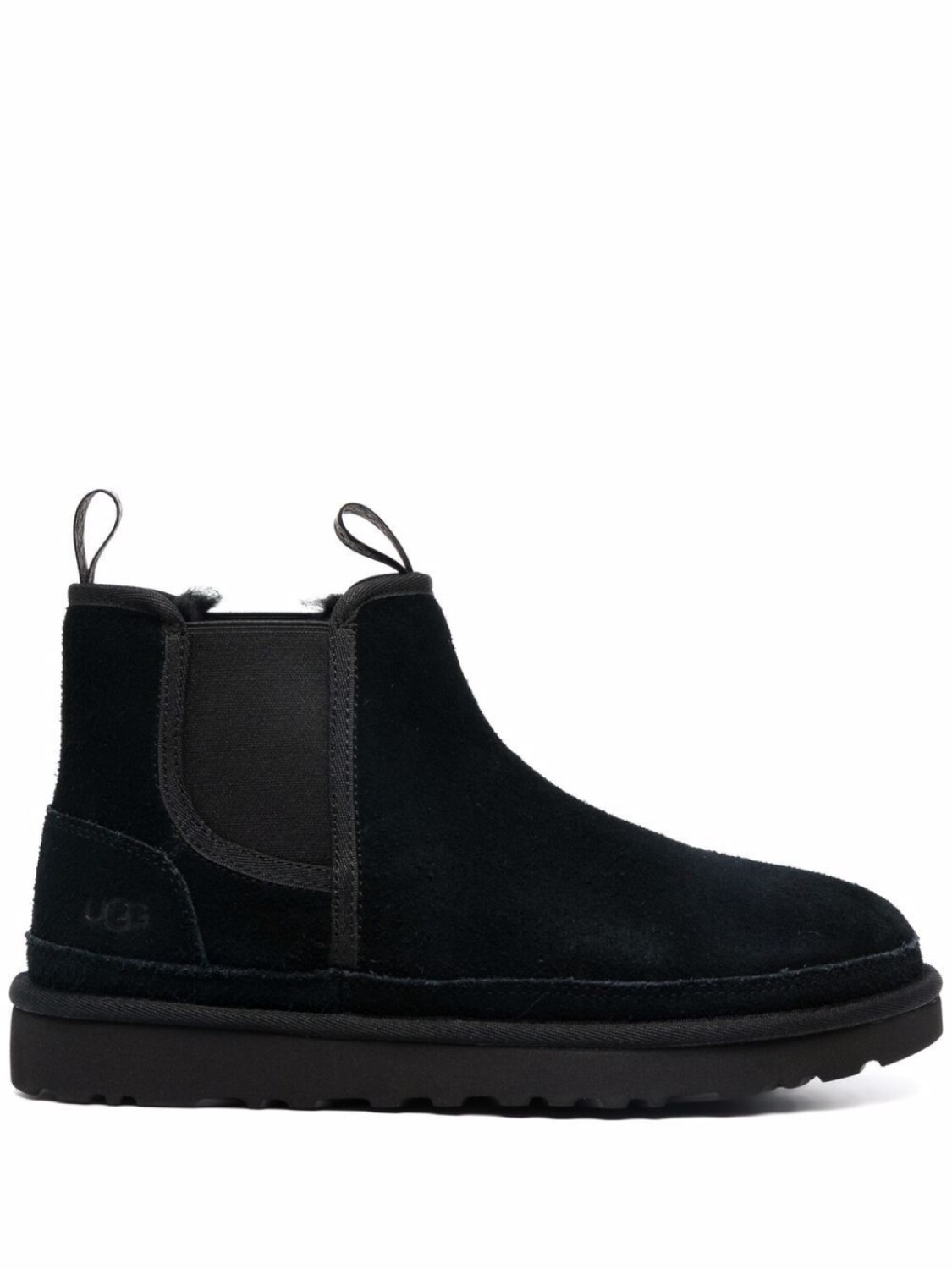 

UGG ботинки с овчиной и тисненым логотипом, черный