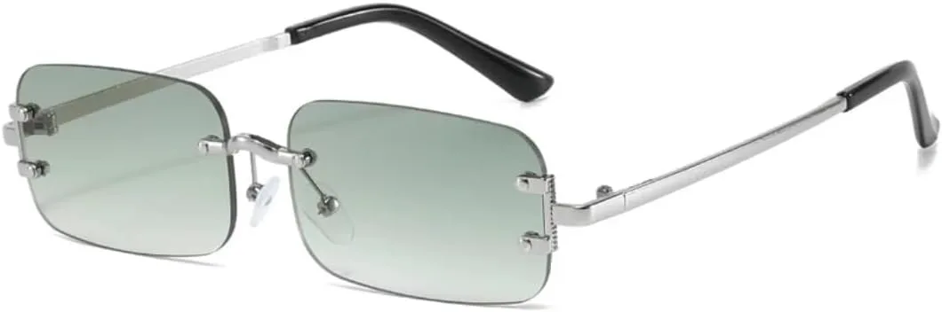 

Модные солнцезащитные очки без оправы, популярные модели для женщин и мужчин, маленькие солнцезащитные очки для женщин и мужчин SZVVBKK, Gold Gradient Green