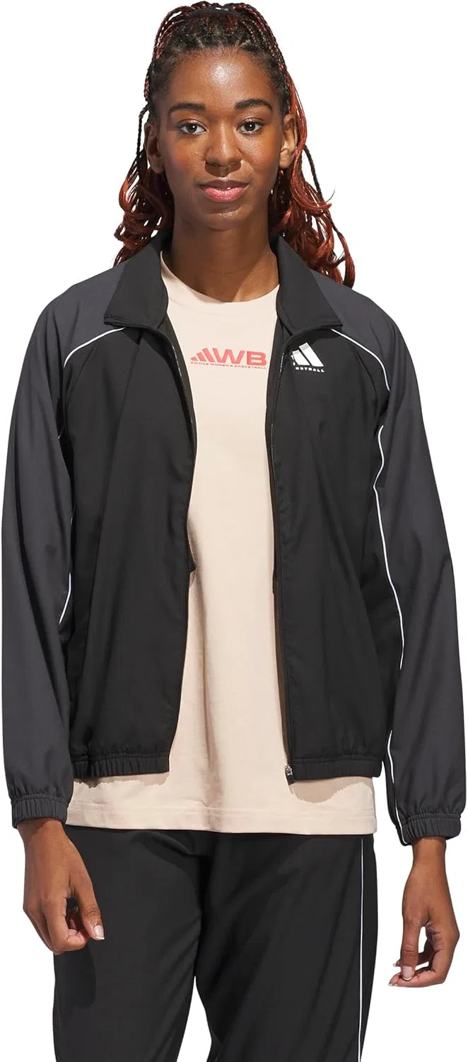 Куртка баскетбольная adidas, женская, цвет Black/Carbon