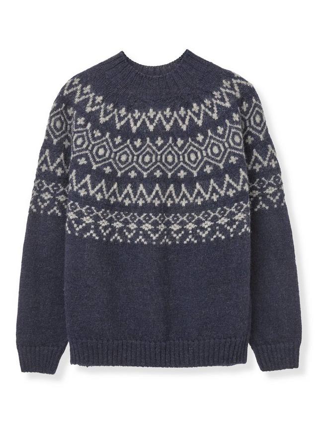 

Норвежский джемпер из чистой шерсти Fair Isle Celtic & Co., Navy