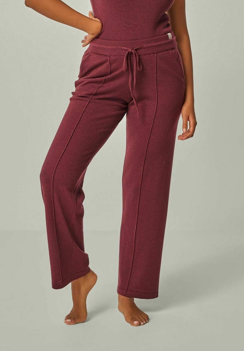 

Пижамные штаны ELISA MERINO KNIT PANTS WITH PIPING YOU LOOK PERFECT, бордовый