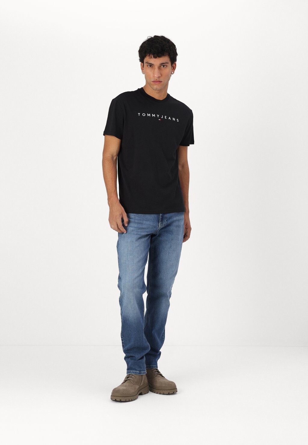 Футболка с принтом LINEAR LOGO TEE Tommy Jeans, черный — фото 4