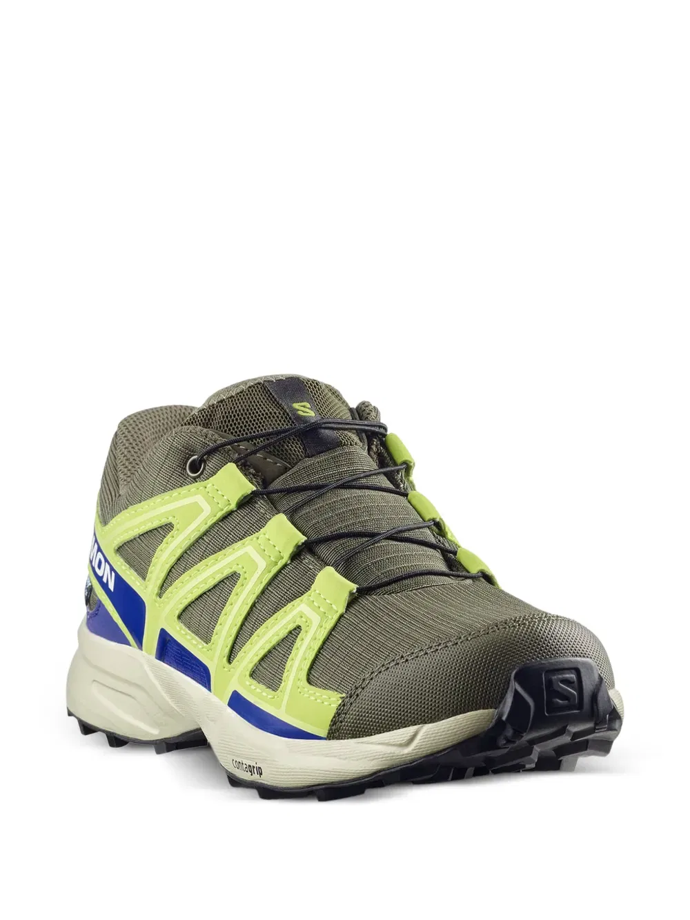 Кроссовки на шнуровке с вставками Salomon Kids, зеленый — фото 2