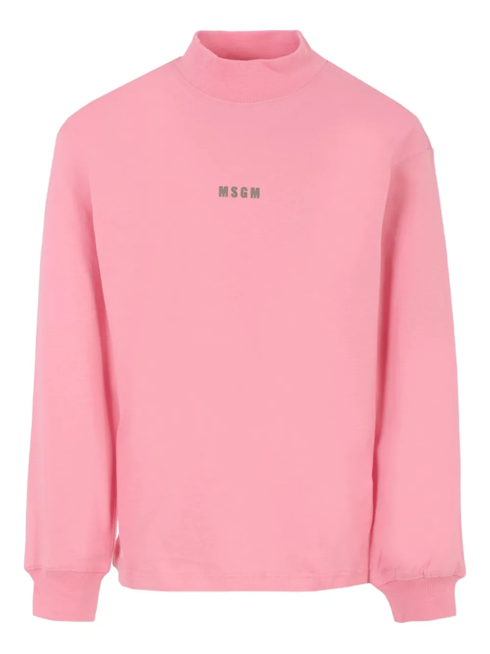 

Топ с принтом логотипа и воротником-стойкой MSGM Kids, розовый
