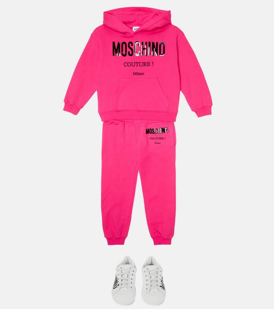 Комплект из худи и спортивных штанов из смесового хлопка Moschino, розовый — фото 2