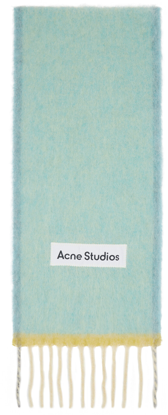 

Синий узкий шерстяной мохеровый шарф Acne Studios, светло-голубой