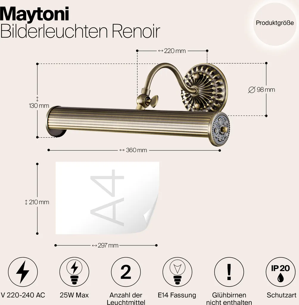 

Светильник Maytoni GmbH, цвет Bronze