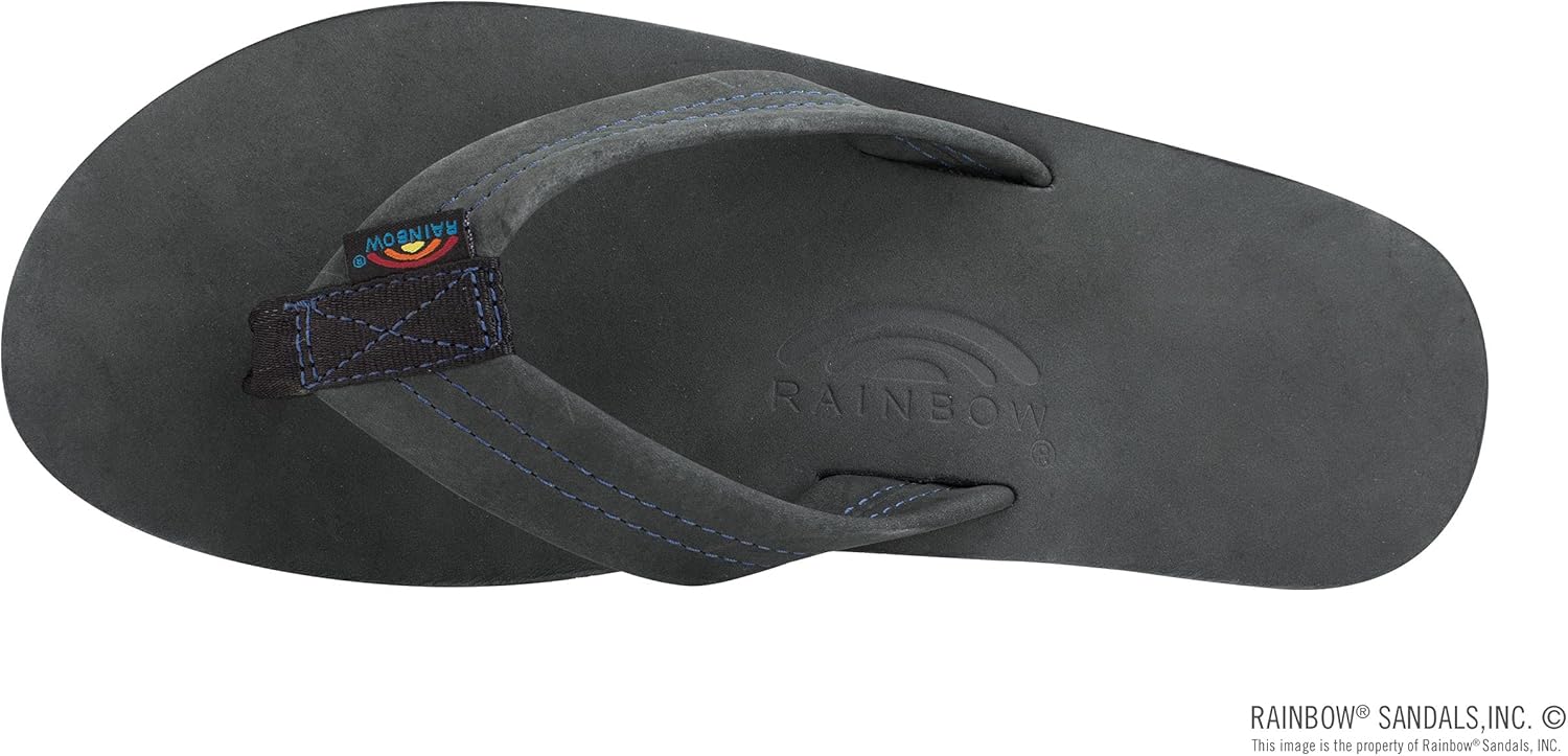 Мужские сандалии Rainbow Single Layer Premier из кожи Rainbow Sandals, черный/синий — фото 3