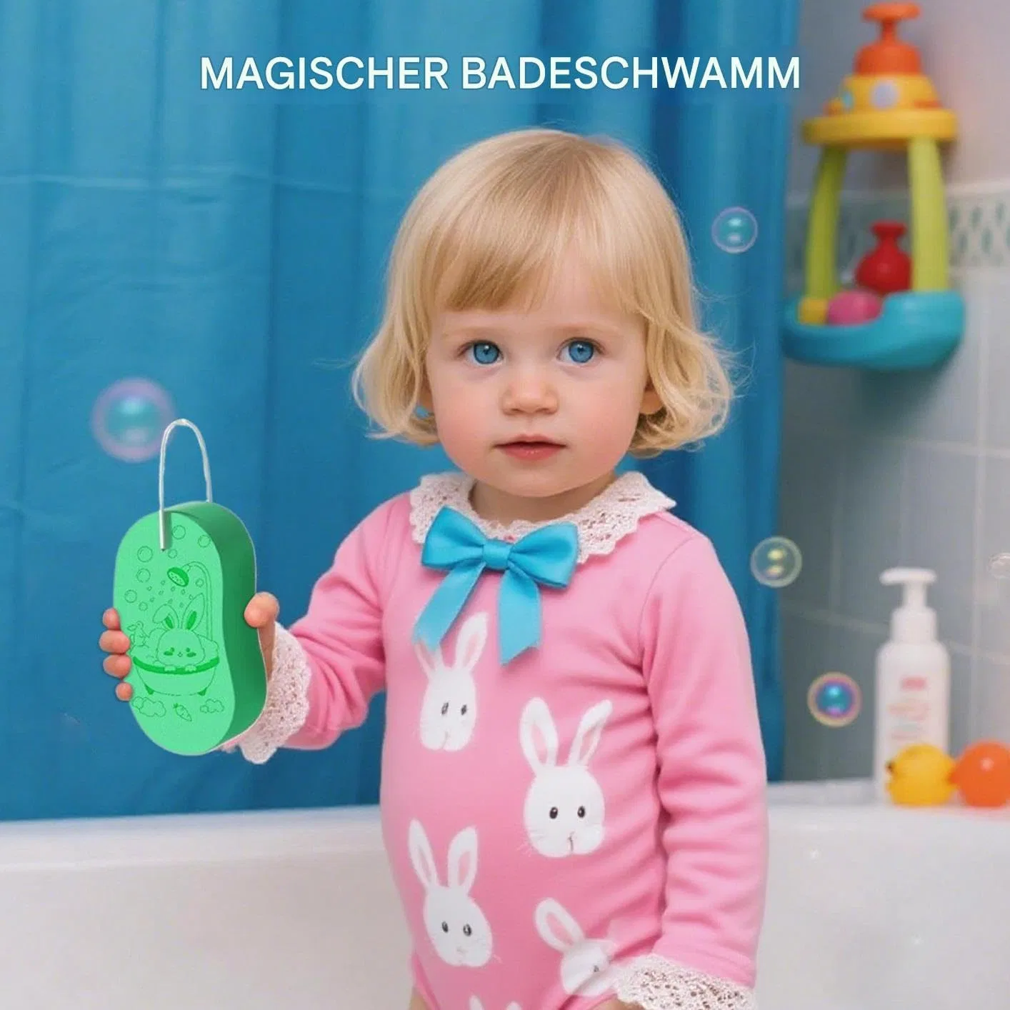 Детская губка для купания с ремешком Generisch, Green — фото 2