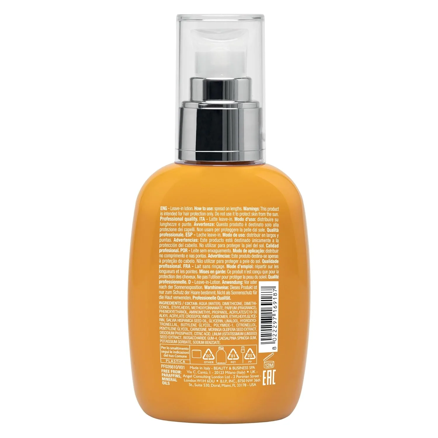 ALFAPARF MILANO Semi di Lino Sunshine Protective Hair Milk - несмываемый уход с UV-фильтром, увлажняющее средство для волос на солнце, облегчает расчесывание, для мягких, блестящих и легких волос — фото 2