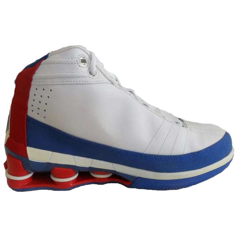 

Nike Shox VC IV Амортизирующие Противоскользящие Износостойкие Высокие Баскетбольные Кроссовки Мужские Белый Синий Красный