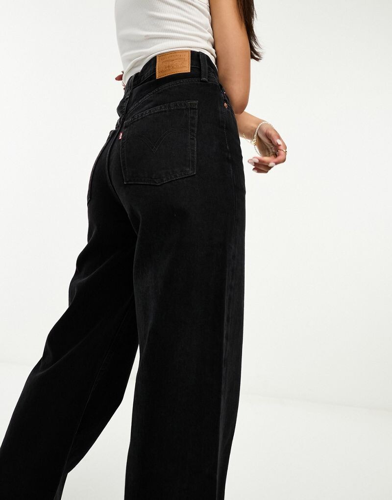 

Levi's – Ribcage – Черные широкие джинсы