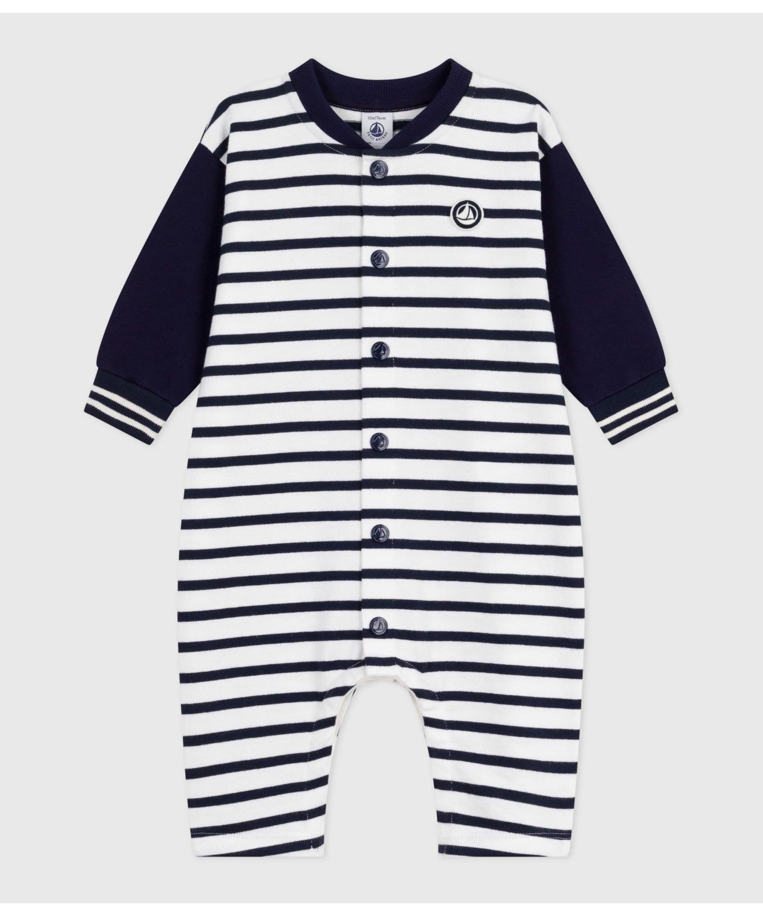 Комбинезон Комбинация Petit Bateau, Off-white/Navy