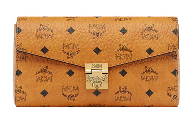 

MCM Сумка кросс-боди Millie Visetos из телячьей кожи, средняя, женская, коричневый коньяк