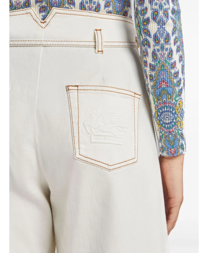 Джинсы с широкими штанинами Etro, белый — фото 2