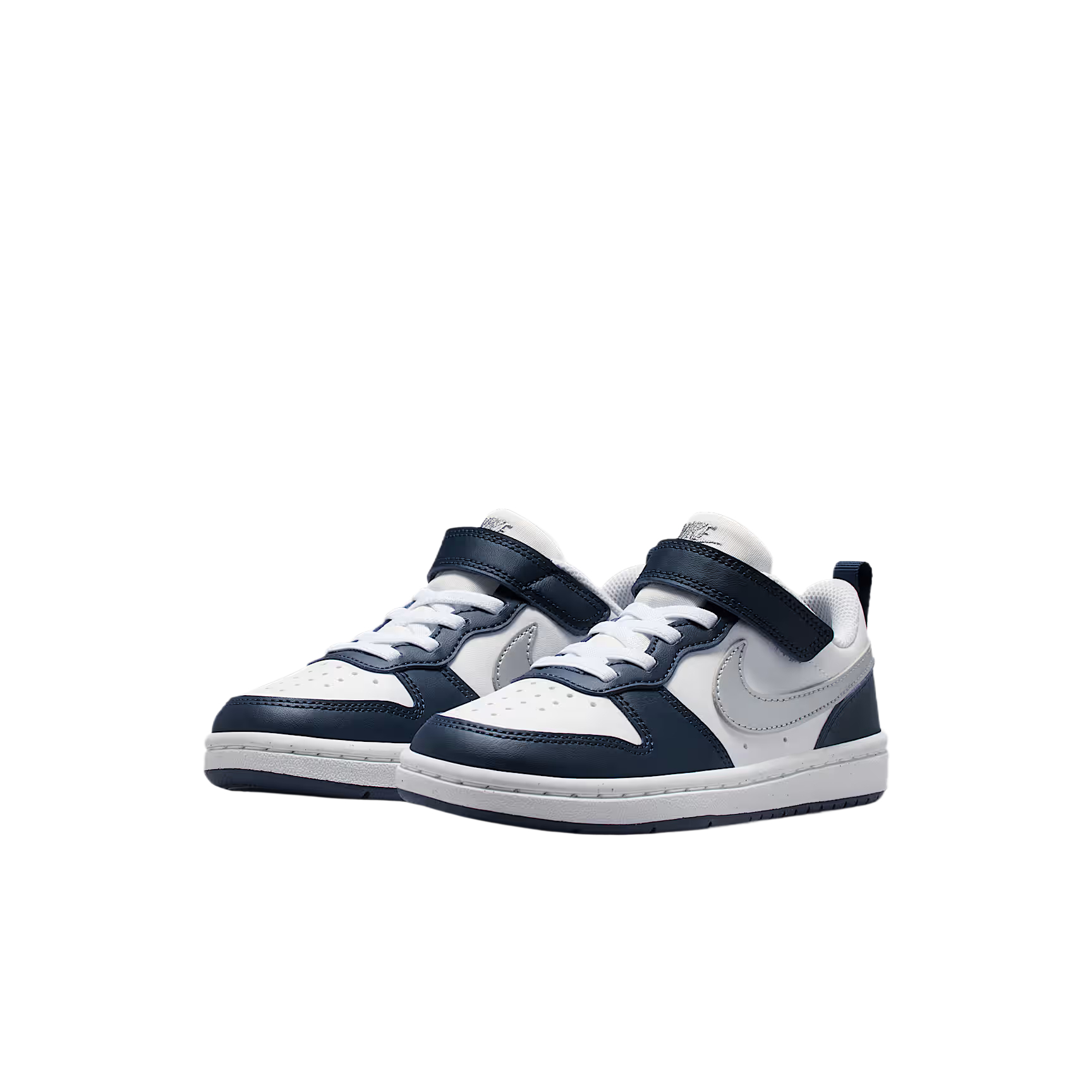 Детские скейтерские кеды Court Borough Nike, белый/синий/темно-синий/металлик серебристый — фото 4