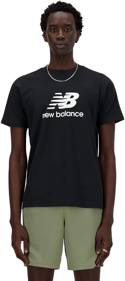 

Мужская футболка New Balance MT41502 с коротким рукавом и логотипом Stacked Logo, 100% хлопок