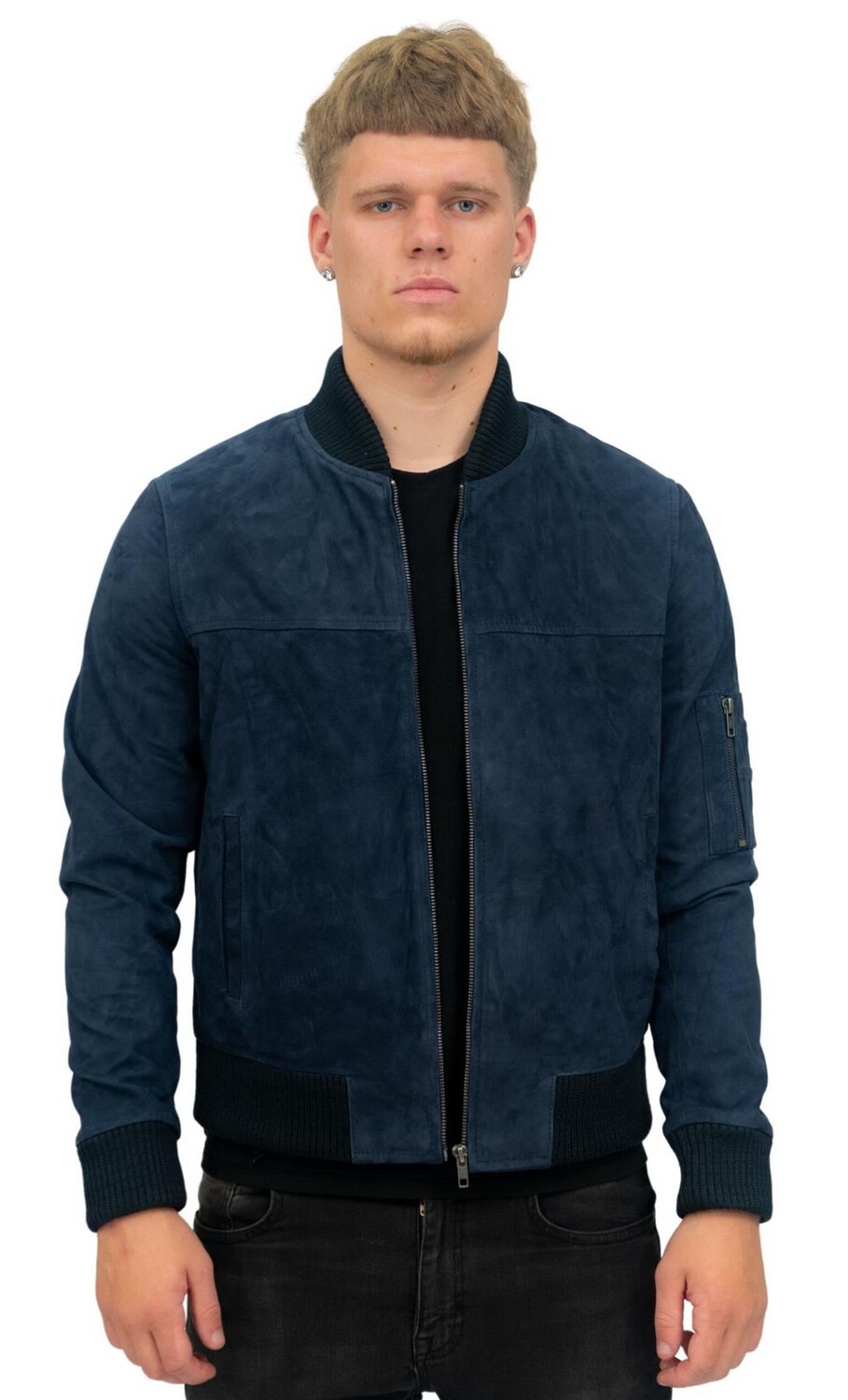 

Бомбер ma 1 из козьей замши окленд Infinity Leather, синий