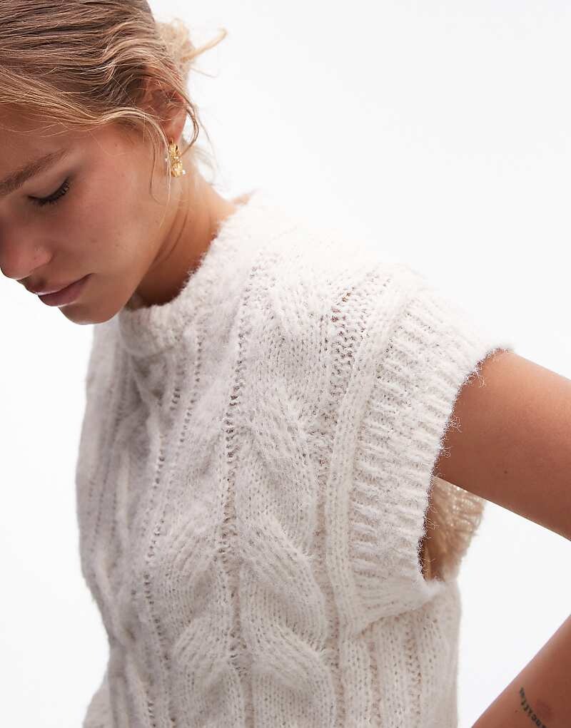 

Белая футболка с круглым вырезом Topshop