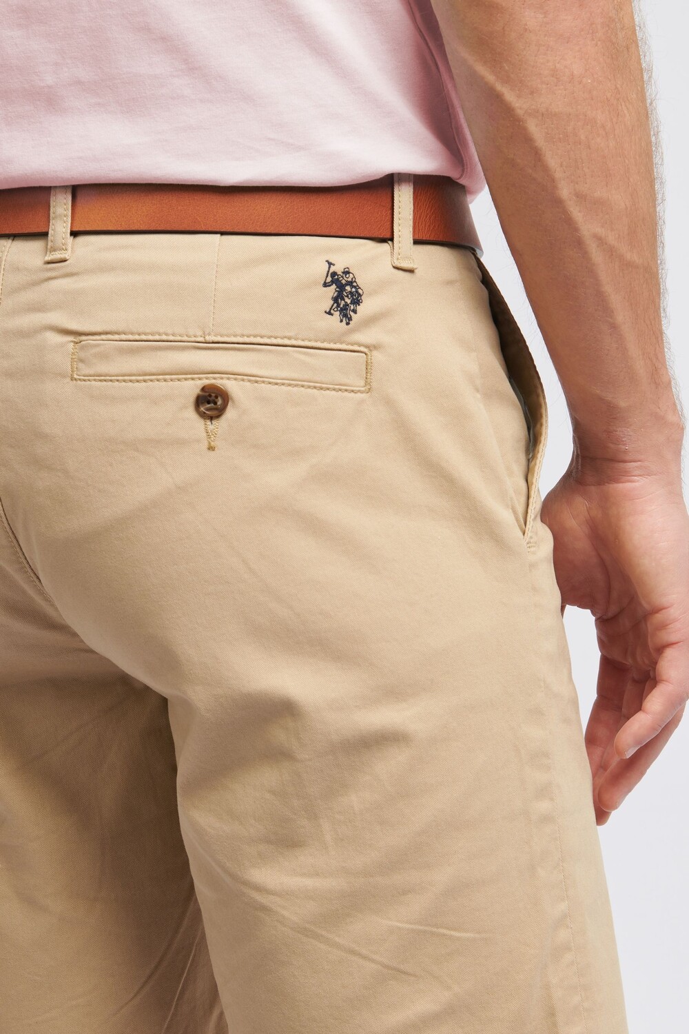 Мужские классические шорты-чиносы U.S. Polo Assn, коричневый — фото 4