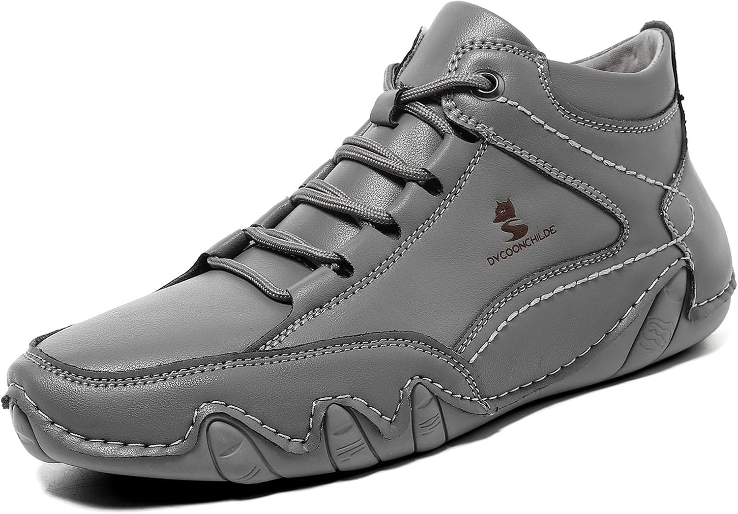 

Мужские итальянские высокие ботинки Chukka PTNOKA, ручной работы, водонепроницаемые, легкие, для походов и трекинга, наружные кроссовки с противоскользящей подошвой, повседневные ботинки для прогулок, серый