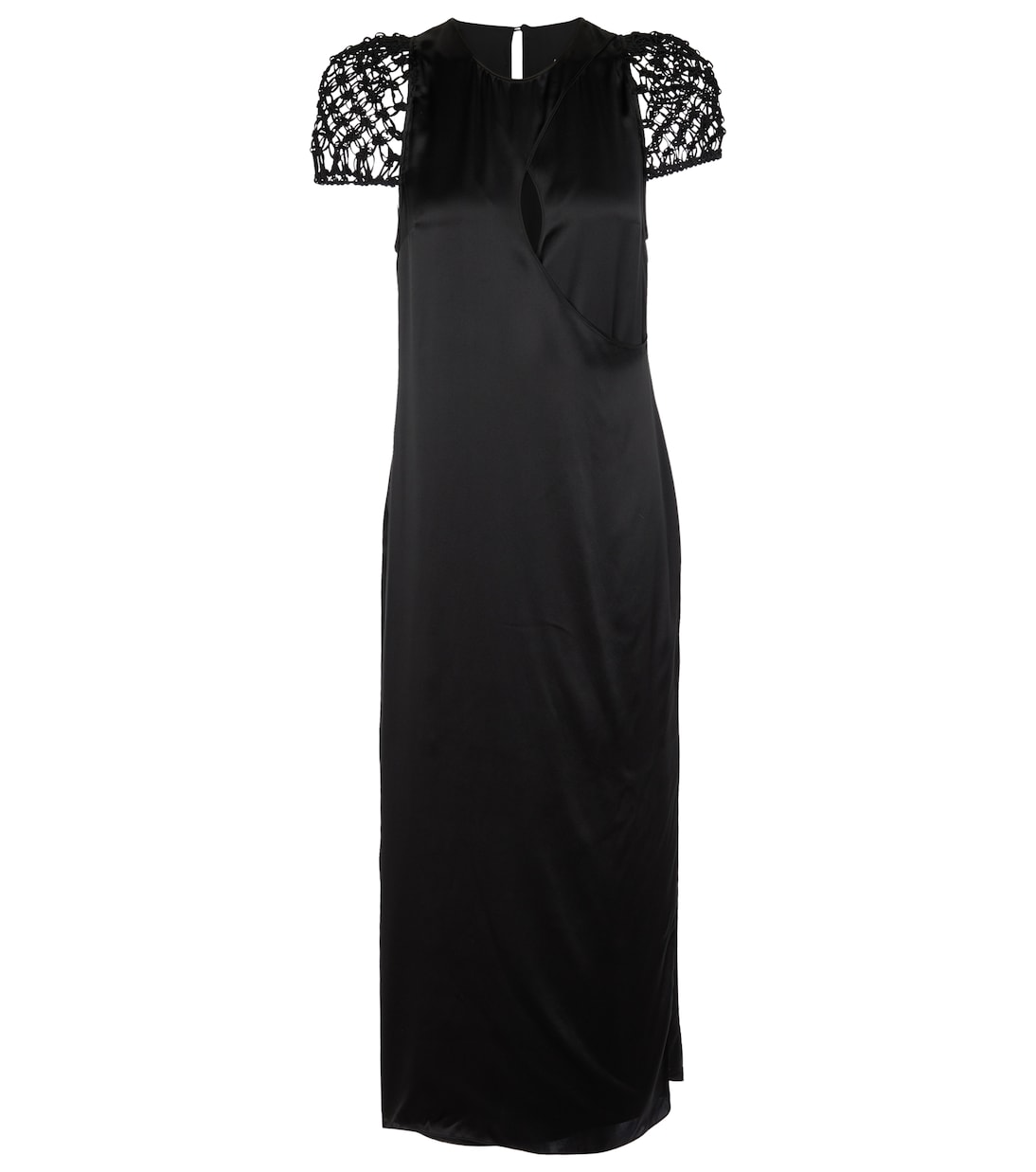 

Платье миди из шелкового атласа Audun Safiyaa, Black On Black