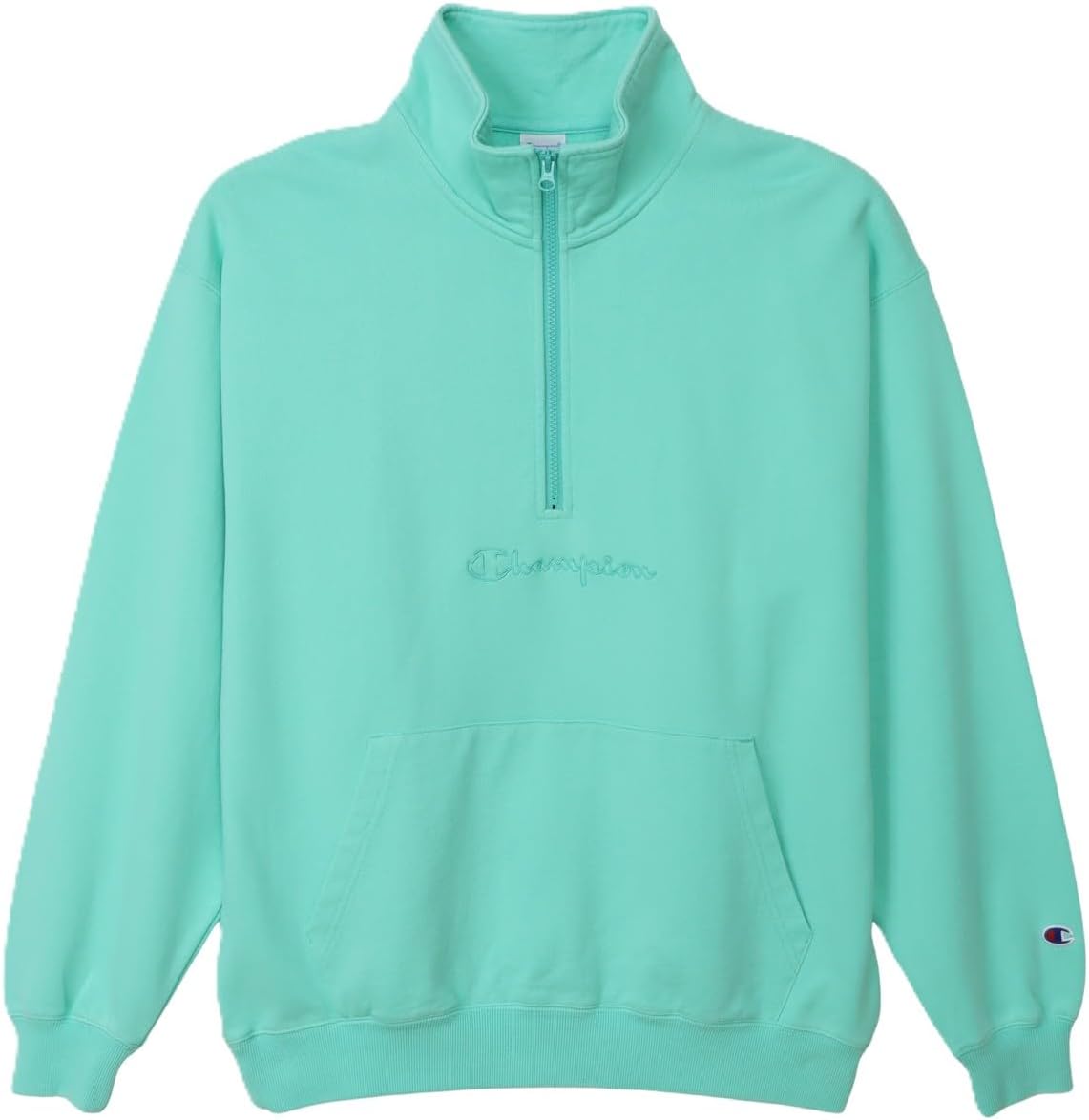 

Мужская толстовка Champion ACTION STYLEC3-D014, с длинным рукавом, на флисовой подкладке, 100% хлопок, свободный крой, застежка-молния до середины груди, светло-голубой/зеленый