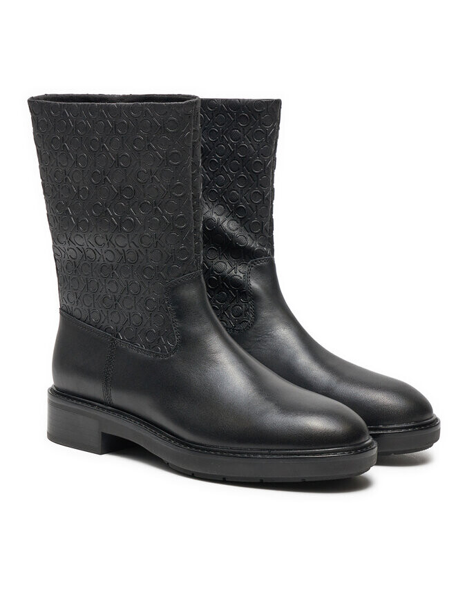 Ботильоны Calvin Klein Flat Ankle Boot Mono Mix HW0HW02195 Negro, черный — фото 2