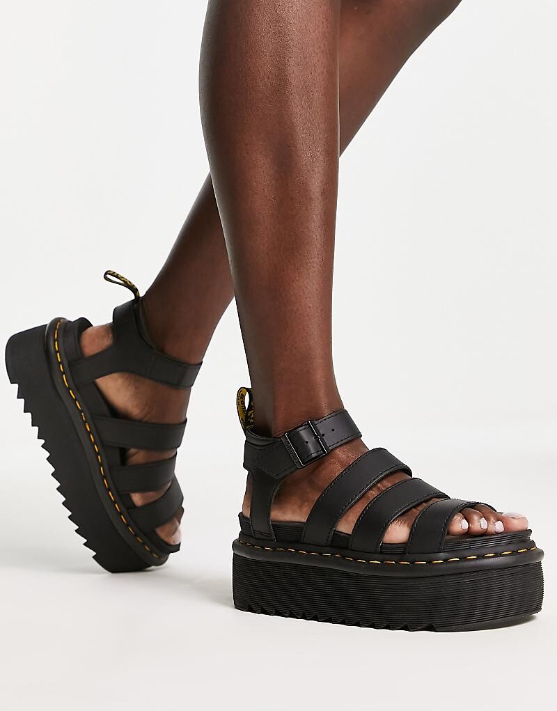 

Dr Martens – Blaire Quad – Черные босоножки плоская платформа