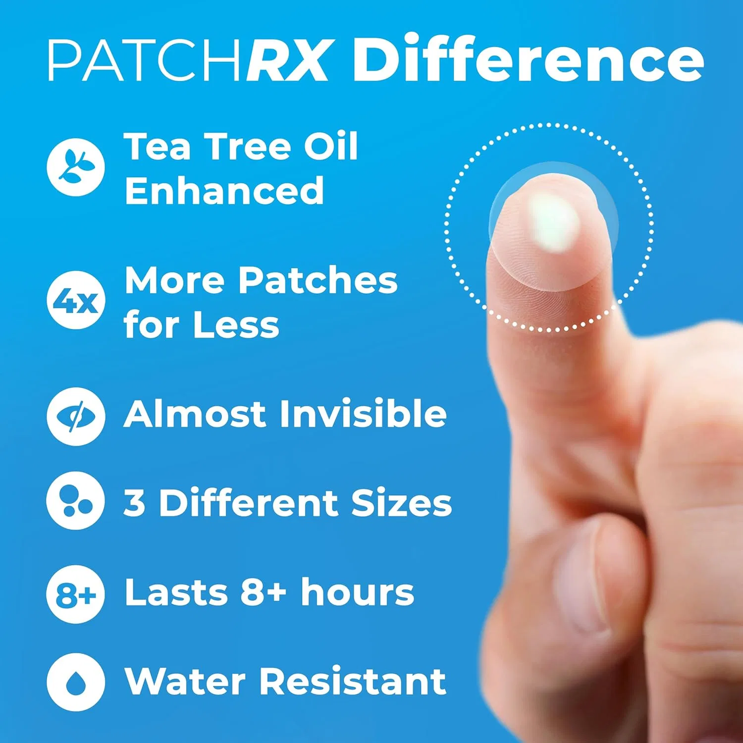 Патчи от акне PatchRx с гидроколлоидом и маслом чайного дерева, 500 шт — фото 4