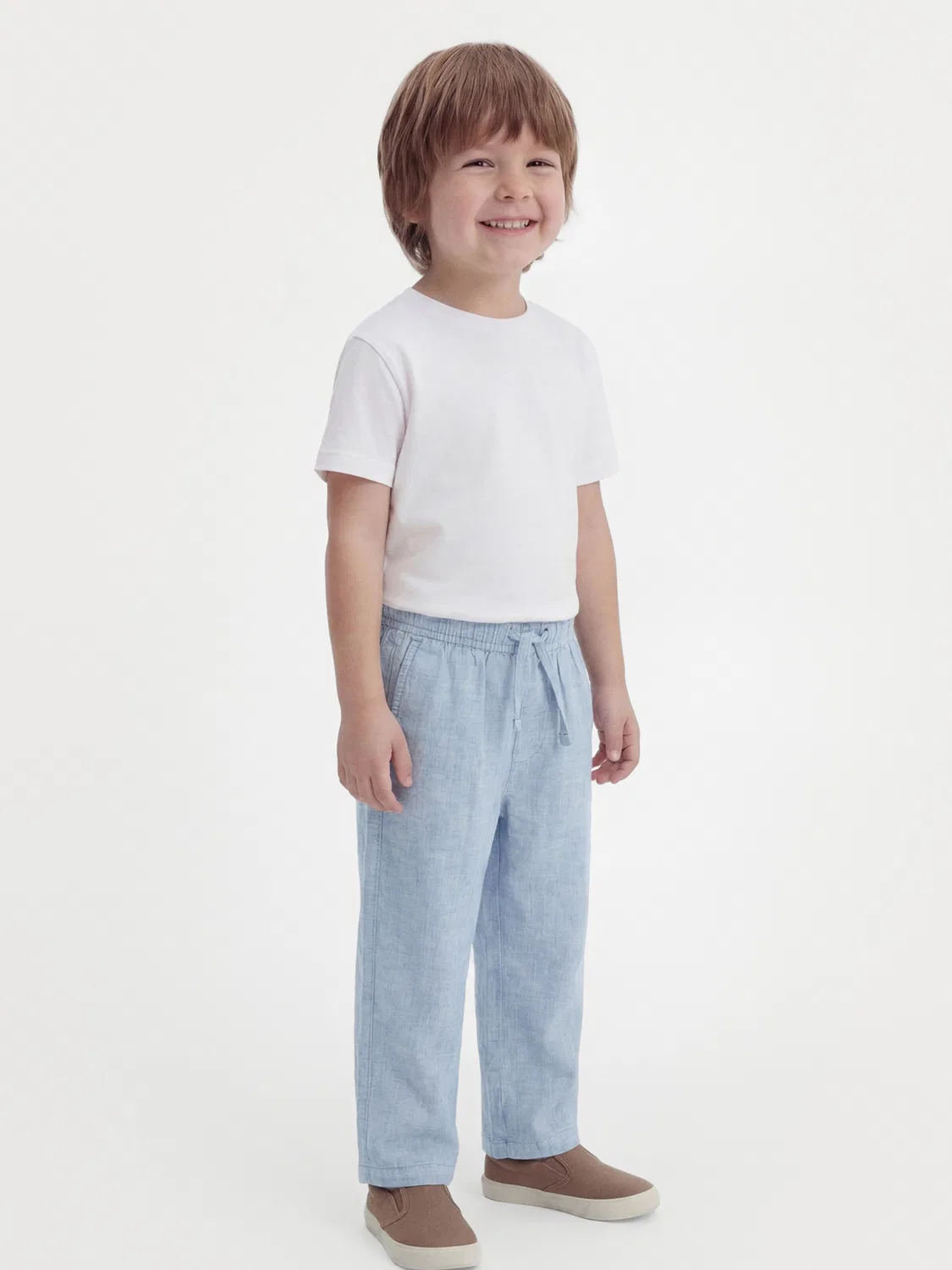 Брюки Gap Regular светло-голубого цвета — фото 4