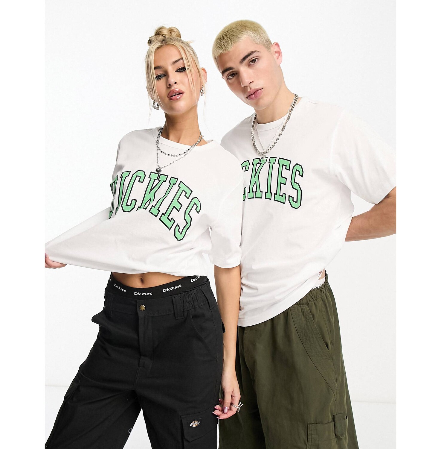 

Белая футболка унисекс с логотипом Dickies, Белый, Белая футболка унисекс с логотипом Dickies