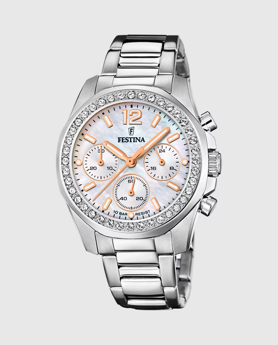 

F20606/1 Женские часы Boyfriend из серебряной стали Festina, серебряный