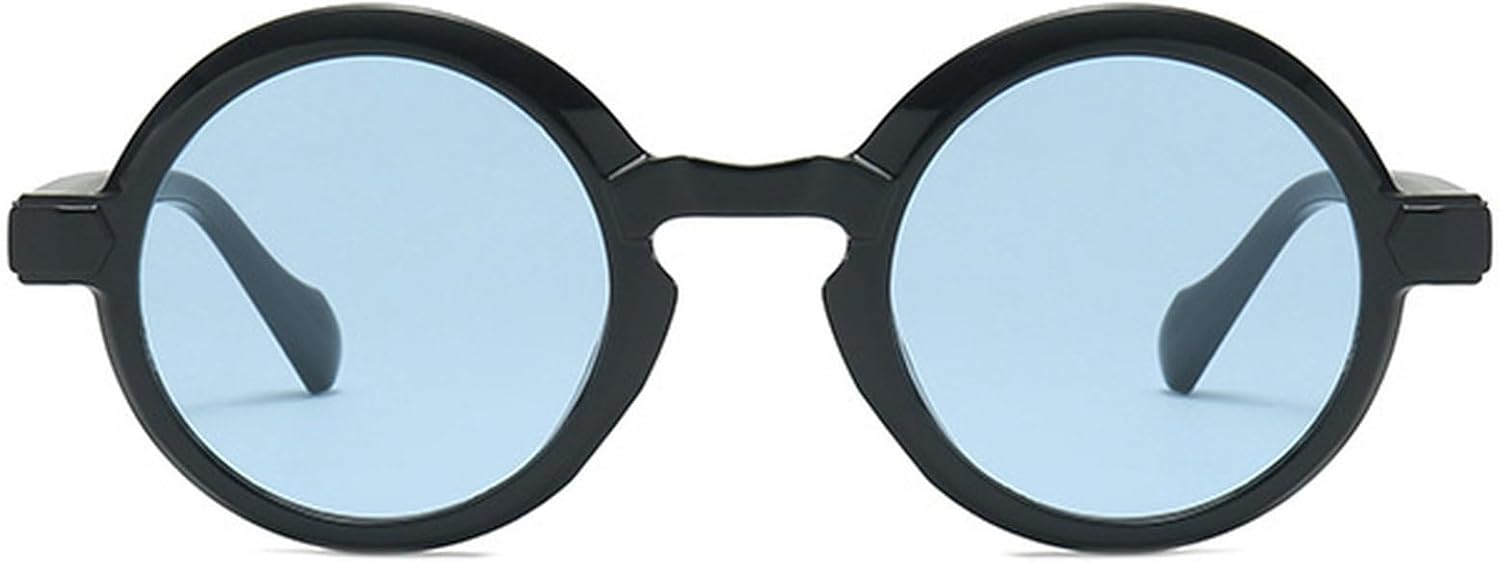 

Ретро маленькие круглые солнцезащитные очки для женщин, модные сине-зеленые линзы, защита от УФ-излучения UV400, модные панк-солнцезащитные очки для мужчин mincl, Black Blue