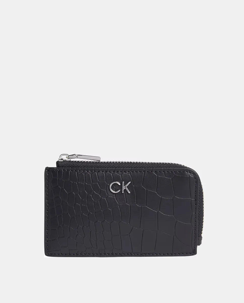 

Визитница из кожи крокодила на цепочке Calvin Klein, черный