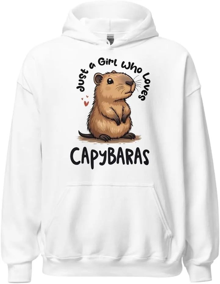 Толстовка Capybara Lover Unisex, Просто девушка, которая любит капибар Generic, белый