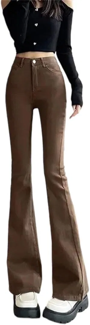 Джинсы зауженные, широкие, бренда цвет Coffee Lengthen
