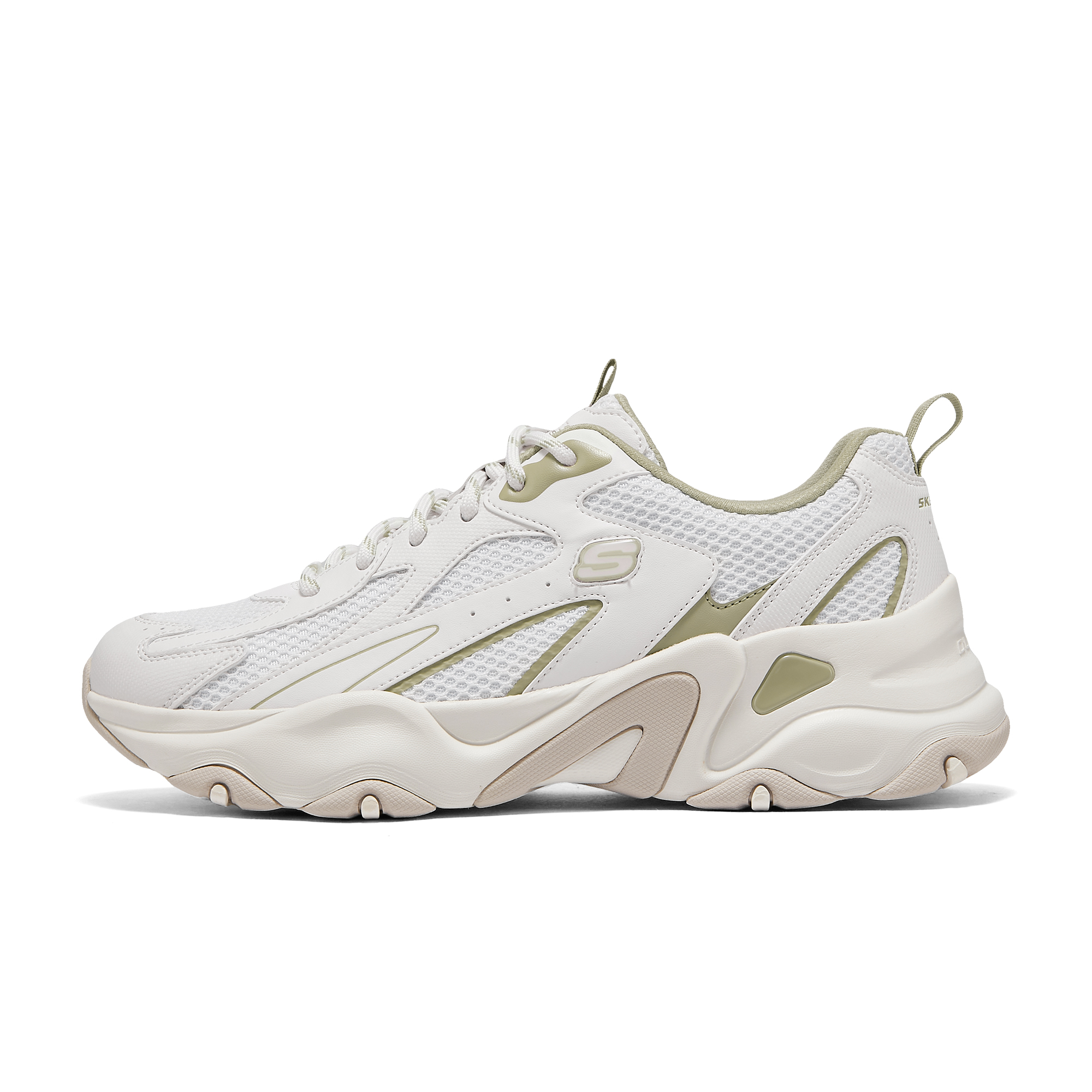 

Skechers Низкие повседневные туфли D'LITES 5.0, мужские, белые, зеленые