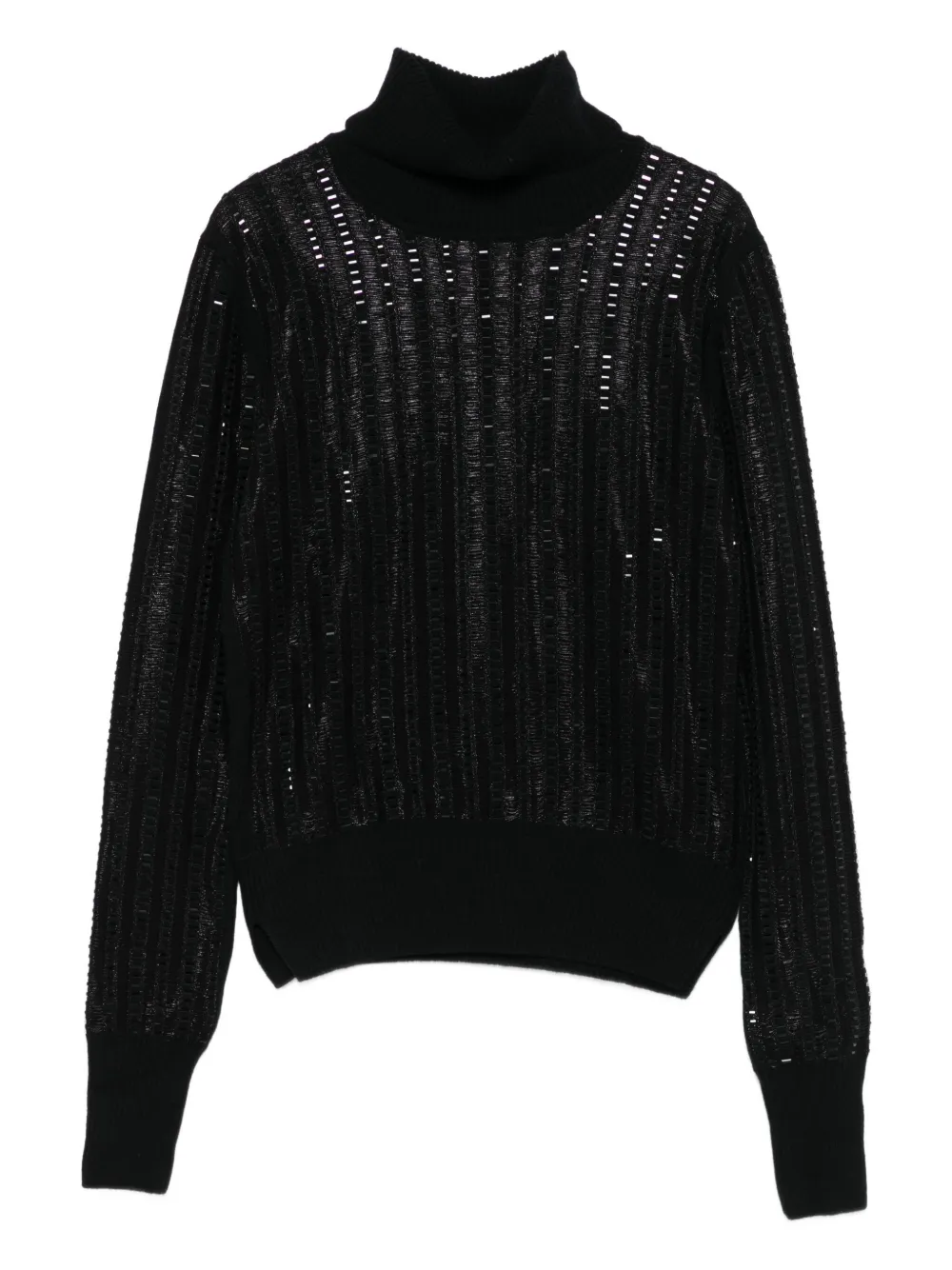 

Гладкий водолазка в рубчик Ermanno Scervino, черный