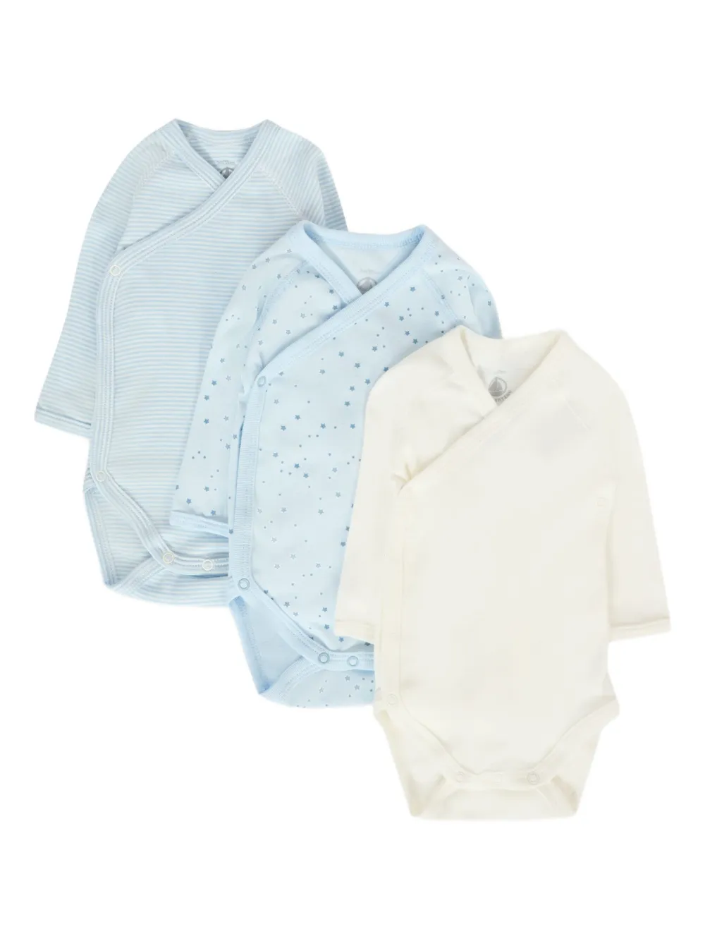 

Тела с принтом звезд (комплект из трех) Petit Bateau, белый