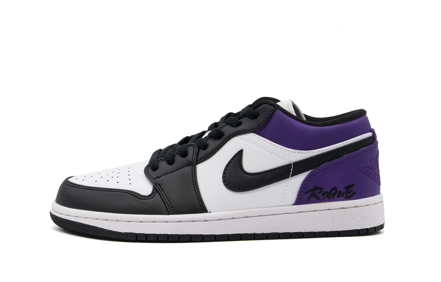 

Jordan Air 1 Устойчивые к истиранию низкие баскетбольные кроссовки винтажные унисекс черно-фиолетовые, цвет Black Purple