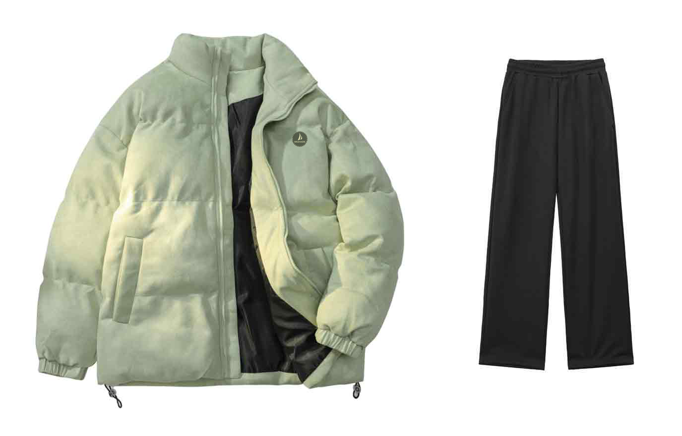 

BRUMAIRE Пуховик Unisex, Fruit Green Puffer Jacket (Comes with Casual Pants)