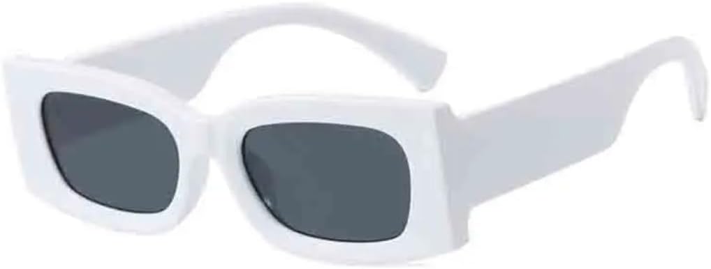 

Модные солнцезащитные очки в винтажной оправе для девочек, для активного отдыха и путешествий, прямоугольные солнцезащитные очки, очки с защитой от УФ-излучения UV400 VVTWSSW, White Gray