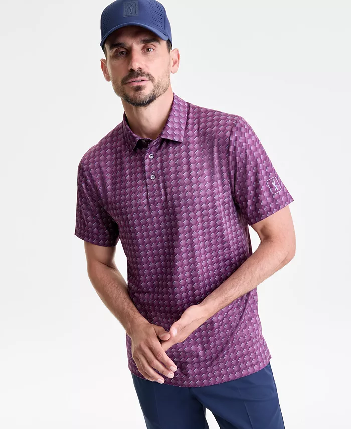 

Мужская рубашка-поло с геометрическим узором PGA TOUR, фиолетовый